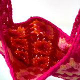 ニット・スクエア・バッグ - ピンク -