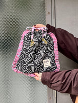 【saruche】ショッパーバッグM - トライバル・ブラック -