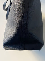 レザー・ブックトートL - ブラック -