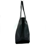 レザー・ブックトートL - ブラック -