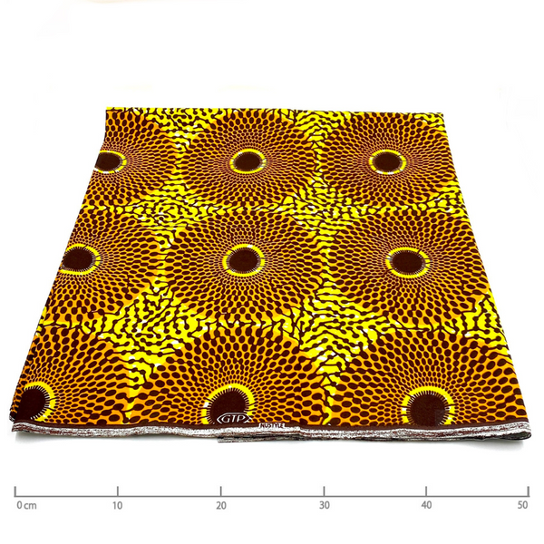 African print fabric -Big Eye Light Orange & Yellow-