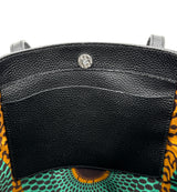 レザー・ブックトートL - ブラック -