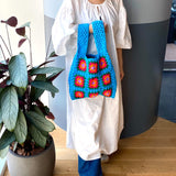 ニット・スクエア・バッグ - ライトブルー -