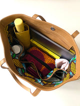 レザー・ブックトートL - ブラック -