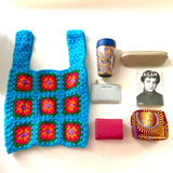 ニット・スクエア・バッグ - ブラック -