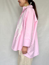 オーバーサイズシャツ - ピンクシャツxキリン -