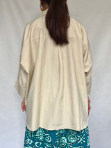 オーバーサイズシャツ -ベージュシャツxブラウンエレファント -