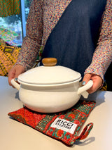 鍋敷き - ツバメ・イエロー&ピンク -