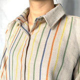 キコイ・シンプルシャツ- ベージュストライプ -