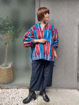 リラックス・ロングシャツ - 幾何学・たゆたう -