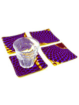 コースター (4枚セット) - ビッグアイ・パープル&イエロー -