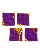 コースター (4枚セット) - ビッグアイ・パープル&イエロー -