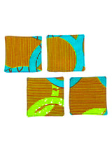 コースター (4枚セット) - サークルサークル・グリーン&グリーン-