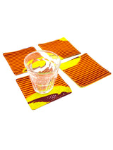 コースター (4枚セット) - ツバメ・オレンジ&イエロー-