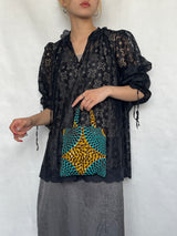 プティバッグ - ビッグアイ・ライトブルー&カーキ -