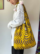 Kikoy eco circle white -Plent / mustard-