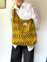 Kikoy eco circle white -Plent / mustard-