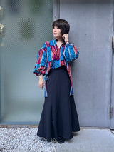 リラックス・ロングシャツ - 幾何学・たゆたう -