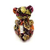 アフリカンプリント・テディベアw/ギフトバッグ - ローズ・サークル -