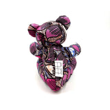 アフリカンプリント・テディベアw/ギフトバッグ - ピンク・ドリーム -