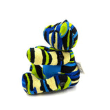 アフリカンプリント・テディベアw/ギフトバッグ - ブルー・エナジー -