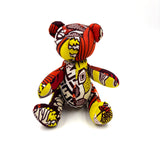 アフリカンプリント・テディベアw/ギフトバッグ - サンセット・トライブ -