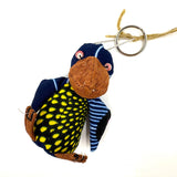 ハシビロコウ・バーククロス・キーホルダー - ネイビードット -