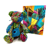 アフリカンプリント・ビッグテディw/ギフトバッグ - ネオンフォレスト -