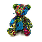 アフリカンプリント・ビッグテディw/ギフトバッグ - ネオンフォレスト -