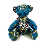 アフリカンプリント・ビッグテディw/ギフトバッグ - ブルーオルナ -