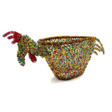 ニワトリ・ビーズ・バスケットS-カラフル-