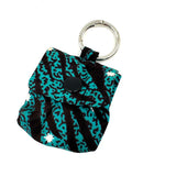 バッグチャーム - ターコイズ&ブラック -