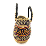 エレファントグラスバスケット S - オレンジ&ネイビー -