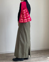 ニット・スクエア・バッグ - ピンク -