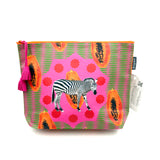 サファリポーチ(マチ付き)- Papaya Zebra -