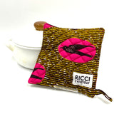 鍋敷き - ツバメ・イエロー&ピンク -