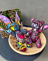 アフリカンプリント・テディベアw/ギフトバッグ - アフリカン・カーニバル -