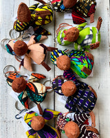 ハシビロコウ・バーククロス・キーホルダー - トロピカルリーフ -