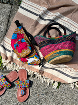 エレファントグラスバスケット S - ピンク&ブラック -