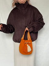 モチーラ・シンプル・ハンドバッグ - オレンジ -