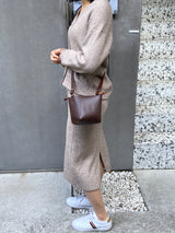 レザー・ミニ・ポシェット - ホロホロ・ブルー&オレンジ -