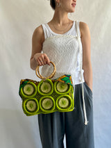 フルーツクロシェット・バスケットw/ミニアズマバッグ - ライトグリーン -