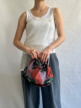 フルーツクロシェット・バスケットw/ミニアズマバッグ - ライトグリーン -