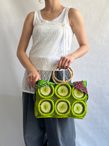 フルーツクロシェット・バスケットw/ミニアズマバッグ - ライトグリーン -