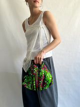 フルーツクロシェット・バスケットw/ミニアズマバッグ - ライトグリーン -