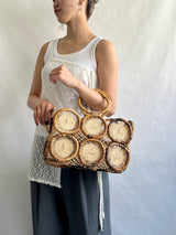 フルーツクロシェット・バスケットw/ミニアズマバッグ - ウォルナット -