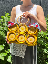 フルーツクロシェット・バスケットw/ミニアズマバッグ - イエロー -