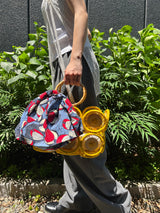 フルーツクロシェット・バスケットw/ミニアズマバッグ - イエロー -