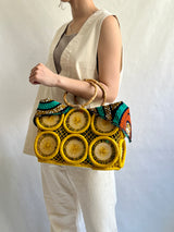 フルーツクロシェット・バスケットw/ミニアズマバッグ - イエロー -