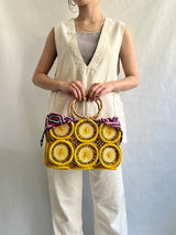 フルーツクロシェット・バスケットw/ミニアズマバッグ - イエロー -